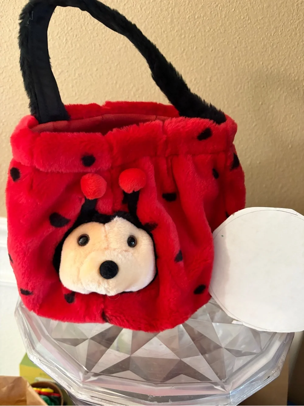 Celebrate Halloween Vintage Lady Bug Plush Basket CUTE!